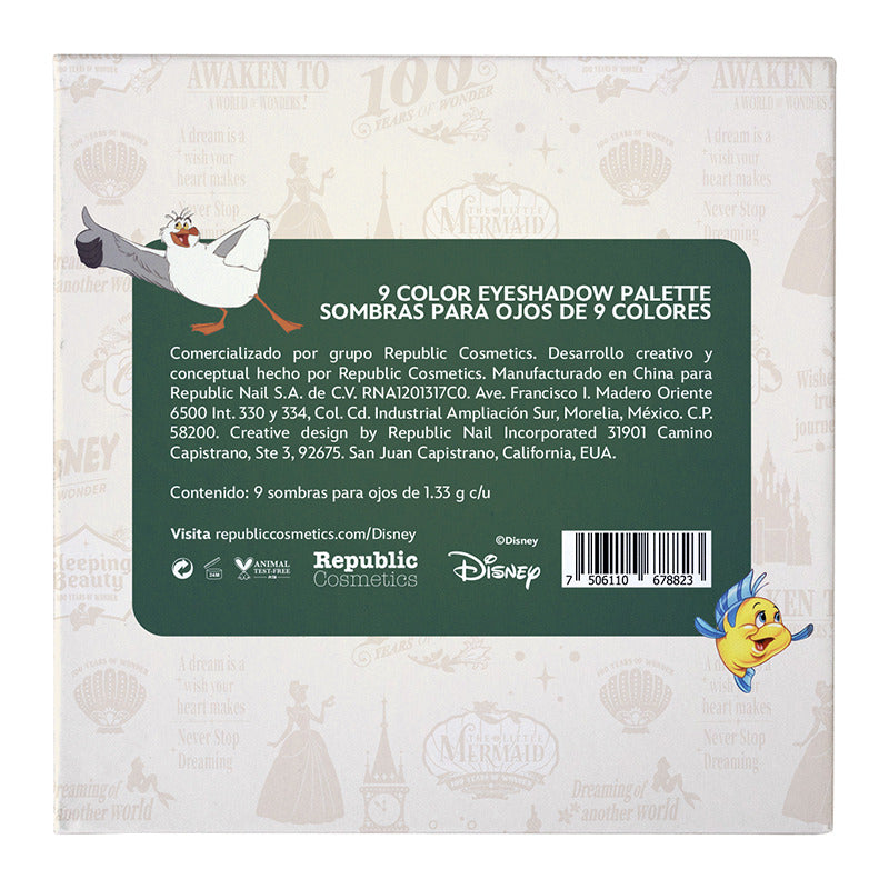 Paleta Sombras 9 Tonos Colección Inspirada Ariel Disney 100