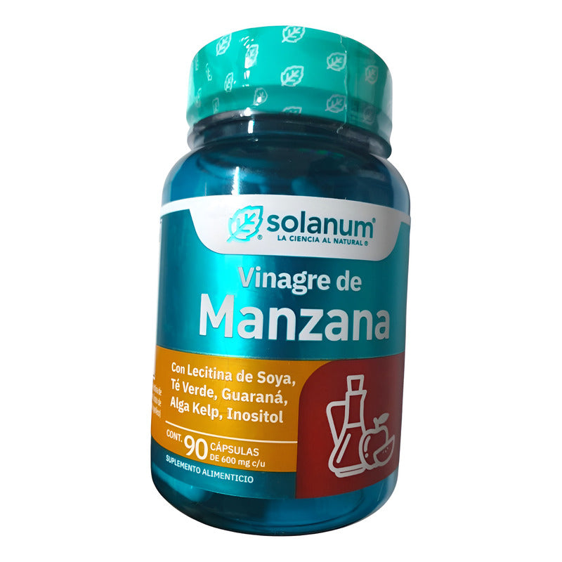 Solanum Suplemento Alimenticio Vinagre De Manzana 90caps Sin Sabor