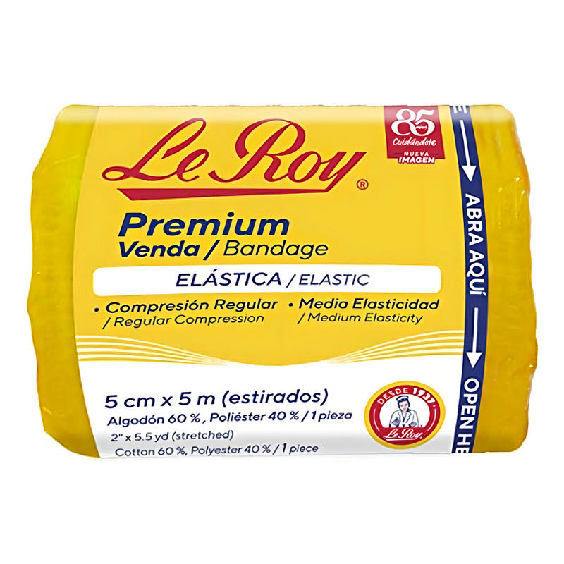 Venda Elastica Le Roy5 Cm X 5 M Bolsa C/1 Pz Color Blanco