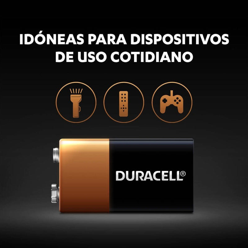 Duracell Pila 9v Alcalina, Batería Cuadrada 9 Volts