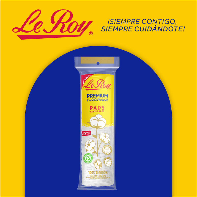 Le Roy Premium Pads Circulares 100% Algodón Con 100 Piezas