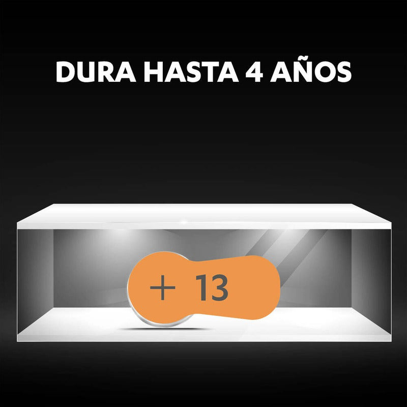 Pack X6 Pilas Auditivas Tamaño 13, Zinc-aire Duracell