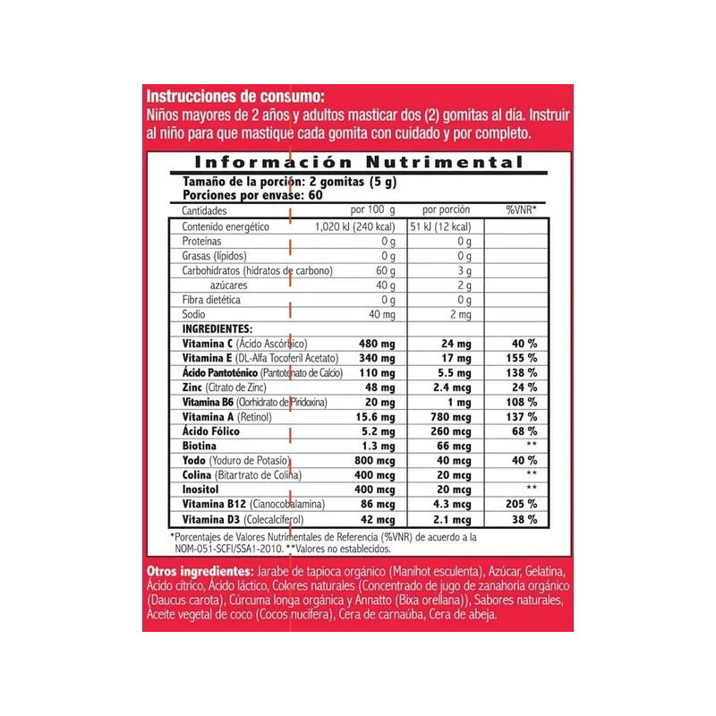 Biodesa Hello Kitty Multi-vitaminas 120 Gomitas Sabor Frutas Cereza-fresa, Uva Y Mandarina