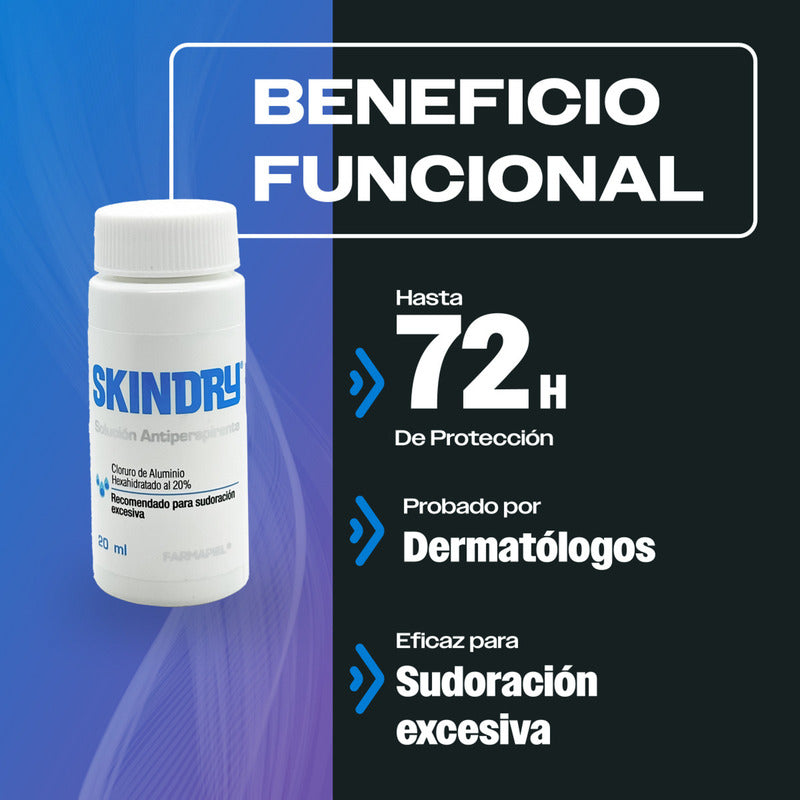 Antitranspirante Skindry Desodorante No, 20ml Protección 72 Hrs Control Sudor Mal Olor Hiperhidrosis Extra Efectivo No Mancha Ropa