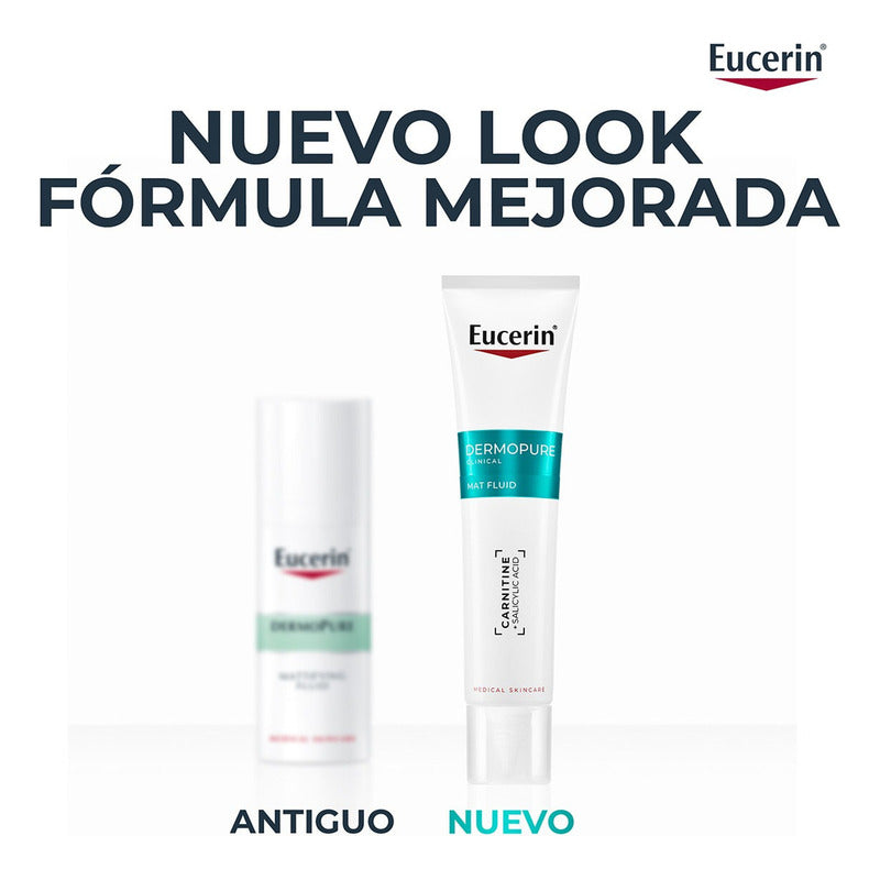 Eucerin Dermopure Fluido Facial Matificante 40ml, Piel Grasa