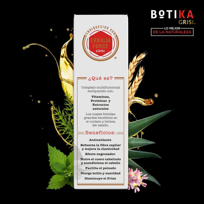 Botika Grisi Shampoo Engrosador - Shampoo Natural Con Ortiga, Agave, Jalea Real - Fortalece, Engrosa Y Nutre El Cabello - Sin Sulfatos Y Parabenos - 480 Ml