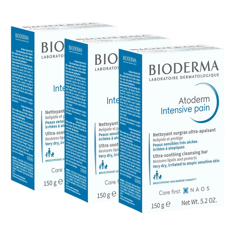 Tripack Barra Limpiadora Suave - Bioderma Atoderm - 150ml Momento De Aplicación Día/noche Tipo De Piel Seca