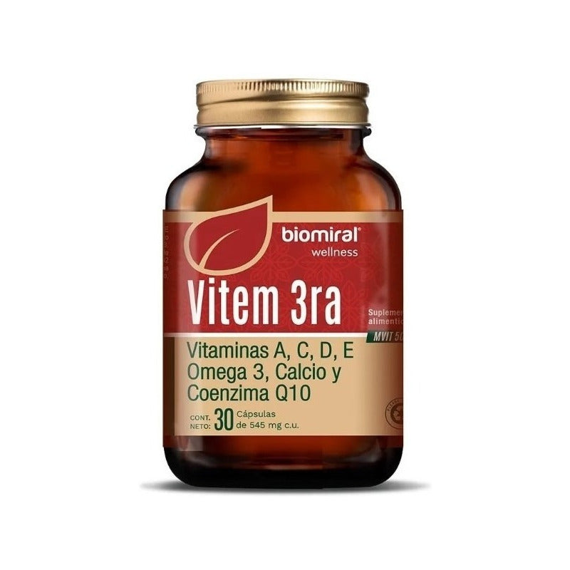 Biomiral Vitem 3ra Vitamena A, C, D, E, Omega3 Y Calcio