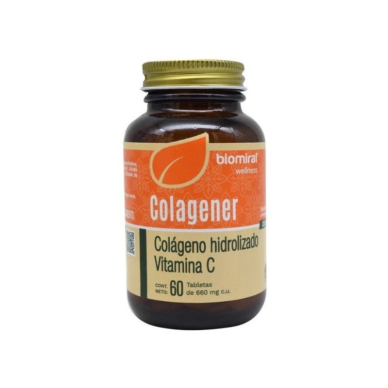 Colagener Colágeno Hidrolizado + Vitamina C 60 Tabletas | Fortalece Piel Y Articulaciones