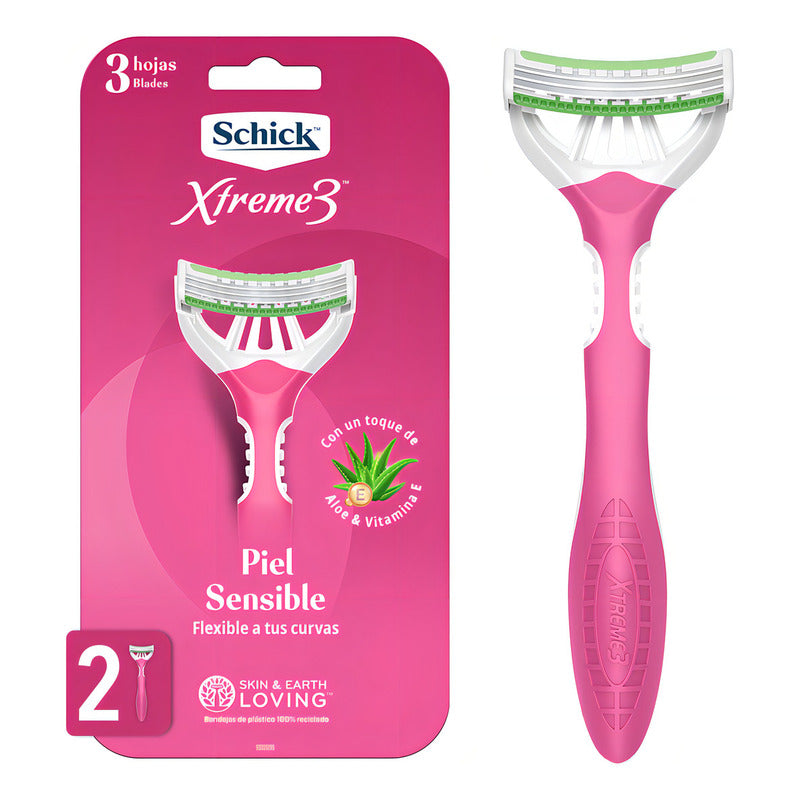Rastrillo Schick Mujer Xtreme 3 Piel Sensible 2 Unidades