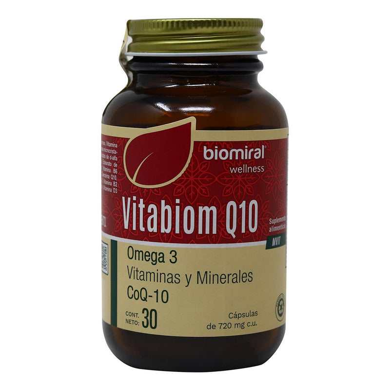 Biomiral Vitabiom Q10 Omega 3 Vitaminas Y Minerales 30 Caps