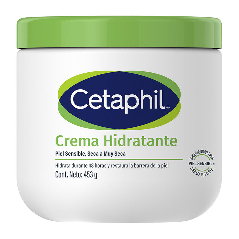Cetaphil Crema Hidratante 453g Hidratación Continua Hasta Por 48 Horas Desde La 1era Aplicación Recomendada Por Dermatólogos Para Piel Sensible.
