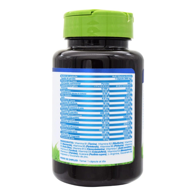 Multivitaminas Para Hombre Vidanat Suplemento 30caps Natural