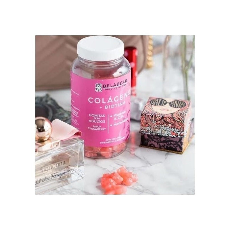 Belabear Colágeno + Biotina 100gomitas Fresa Solanum Sfn