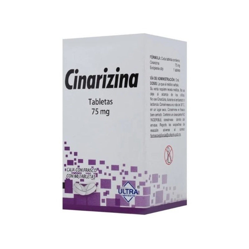 Cinarizina Ultra 75mg 60 Tabletas