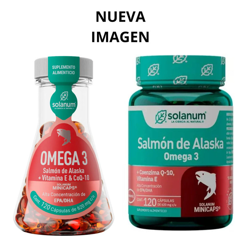 Solanum Minicaps Salmón De Alaska Omega 3 + Vita E 120 Caps Sin Sabor