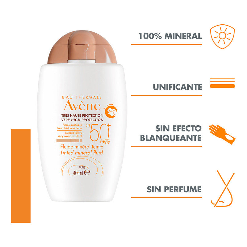 Protector Solar Avène Fluido Mineral Con Color Spf50 40ml