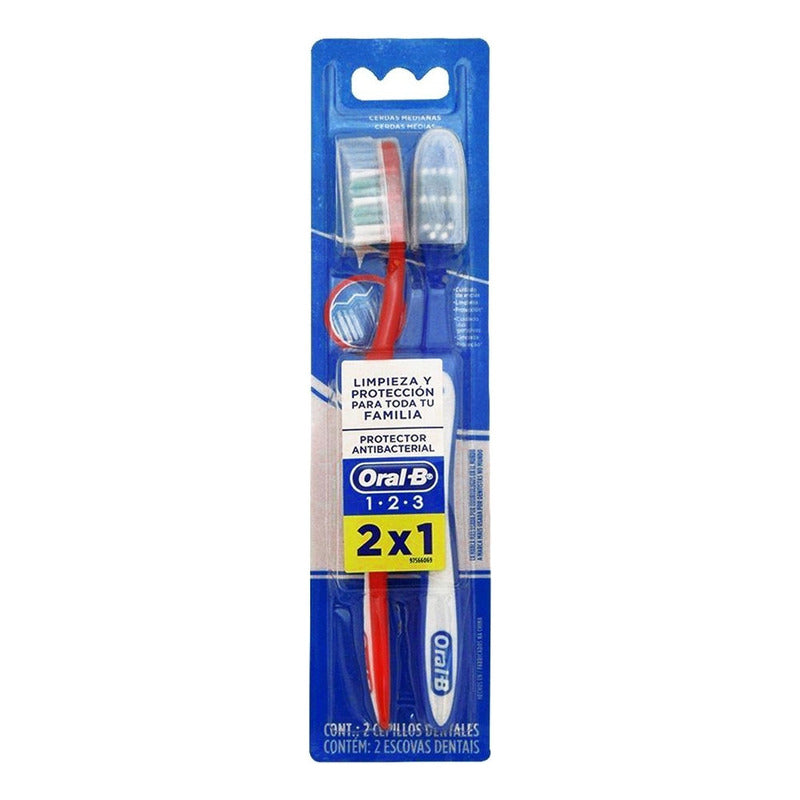 Cepillo De Dientes Oral-b 123 Con Protector Antibacterial 2 Cepillos