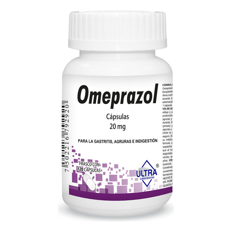 Omeprazol Cápsulas 20 Mg, 120 Cápsulas
