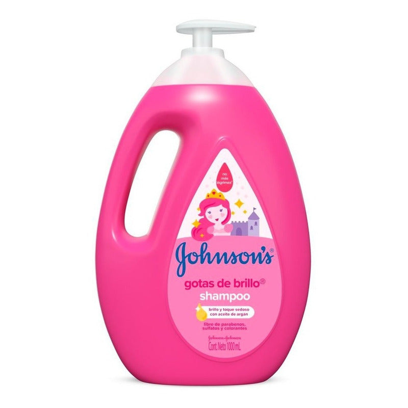 Shampoo Johnson's Shampoo Infantil Gotas De Brillo De Aceite De Argán En Dosificador De 1000ml Por 1 Unidad