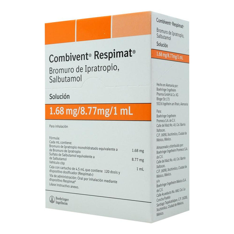 Combivent Respimat Solución, 1 Cartucho 4,5 Ml + Dosificador 120 Dosis