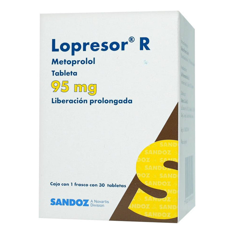 Lopresor R Tabletas De Liberación Prolongada 95 Mg, 30 Tabletas