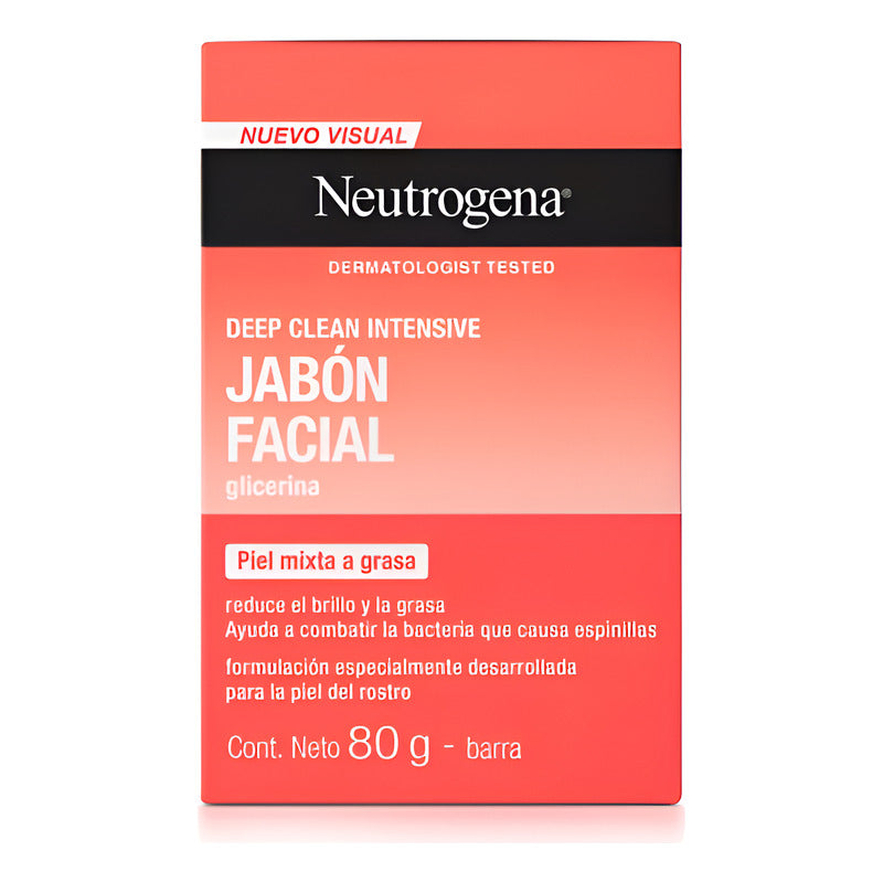 Jabón Facial En Barra Neutrogena Deep Clean Intensive 80g Día/noche Mixta A Piel Grasa