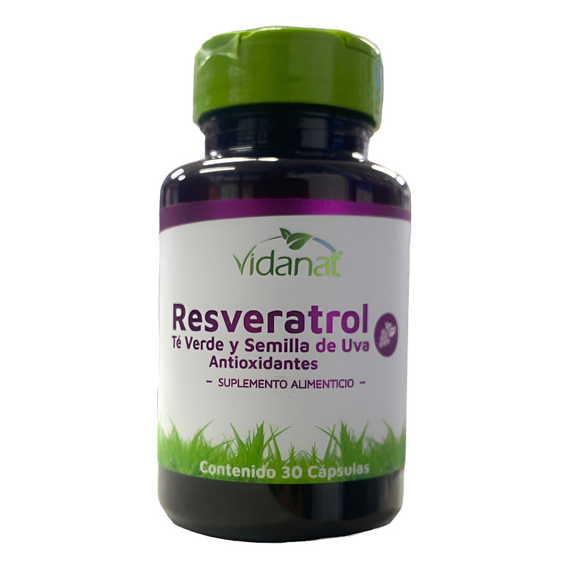 Resveratrol Te Verde Anti Estrés Antioxidante Vidanat 30caps Sin Sabor