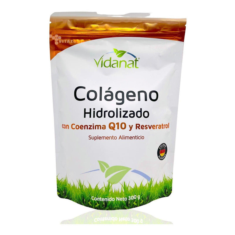 Colageno Hidrolizado Coenzima Q10 Y Resveratrol Vidanat 300g Sabor Matcha