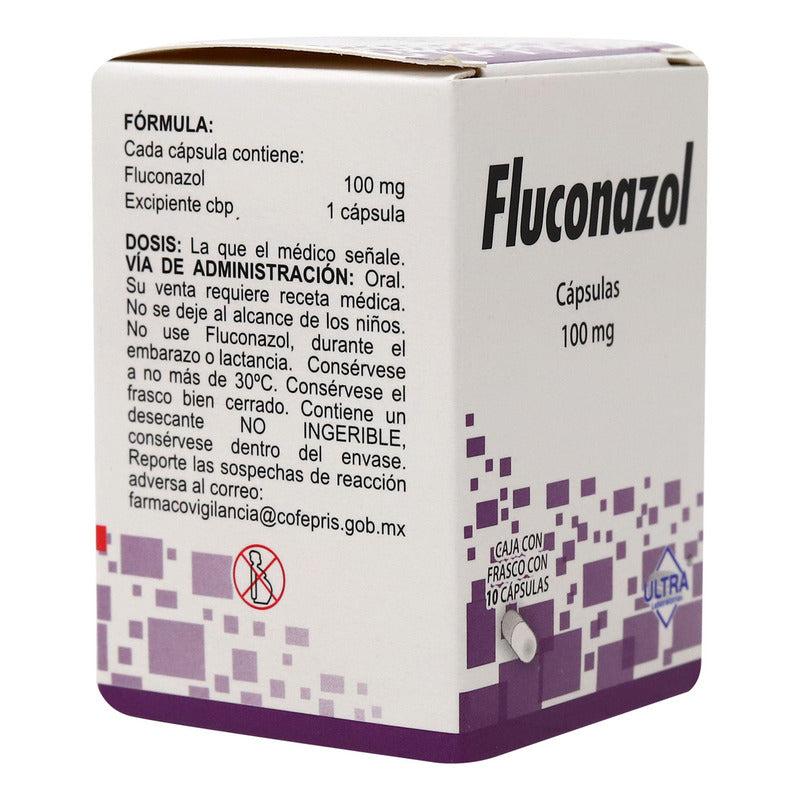Fluconazol 10 Cápsulas De 100 Mg C/u Ultra