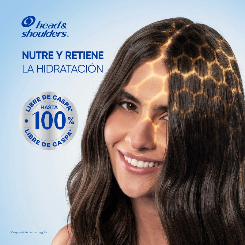 Shampoo Head & Shoulders Anti-resequedad Nutrición Diaria, Miel Aceites Y Esenciales 375 Ml