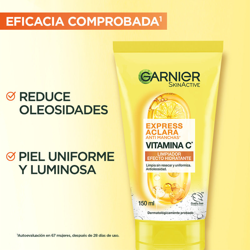 Garnier Skin Active Gel Limpiador Facial Con Vitamina C, Piel Mixta, 150g
