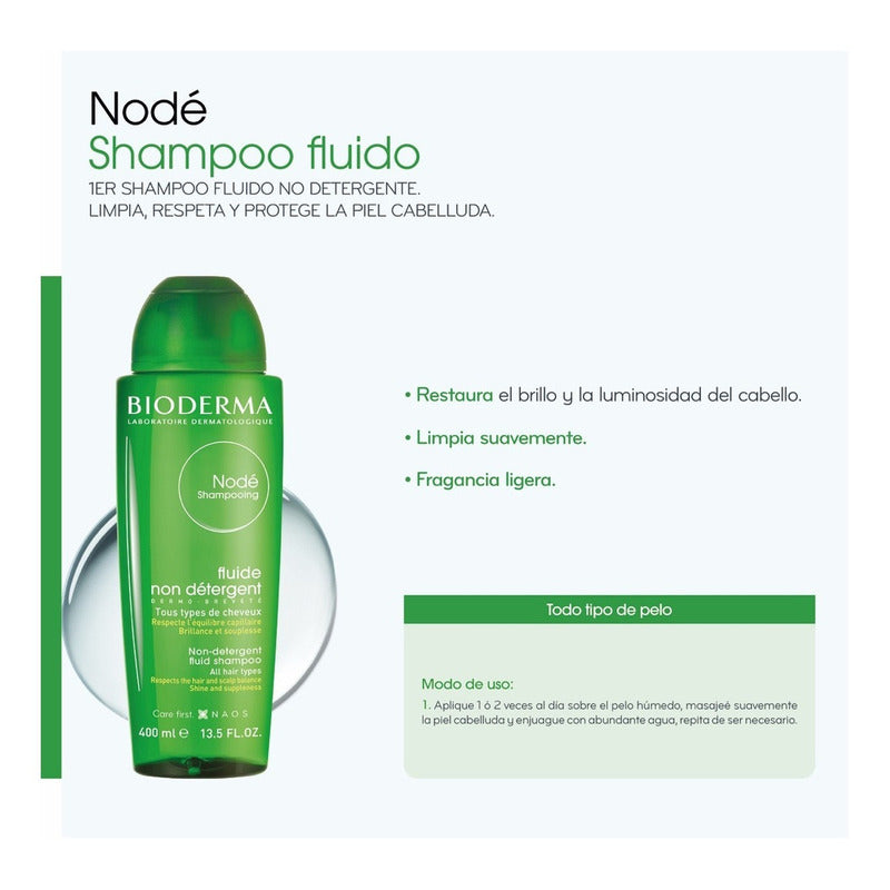 Bioderma Shampoo Nodé Fluido No Detergente 400ml