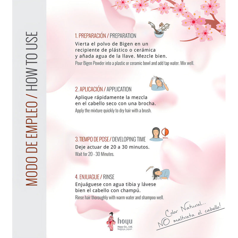 Tinte Bigen Polvo Negro Natural 58 Permanente Sin Amoníaco Cabello 58 Negro Natural