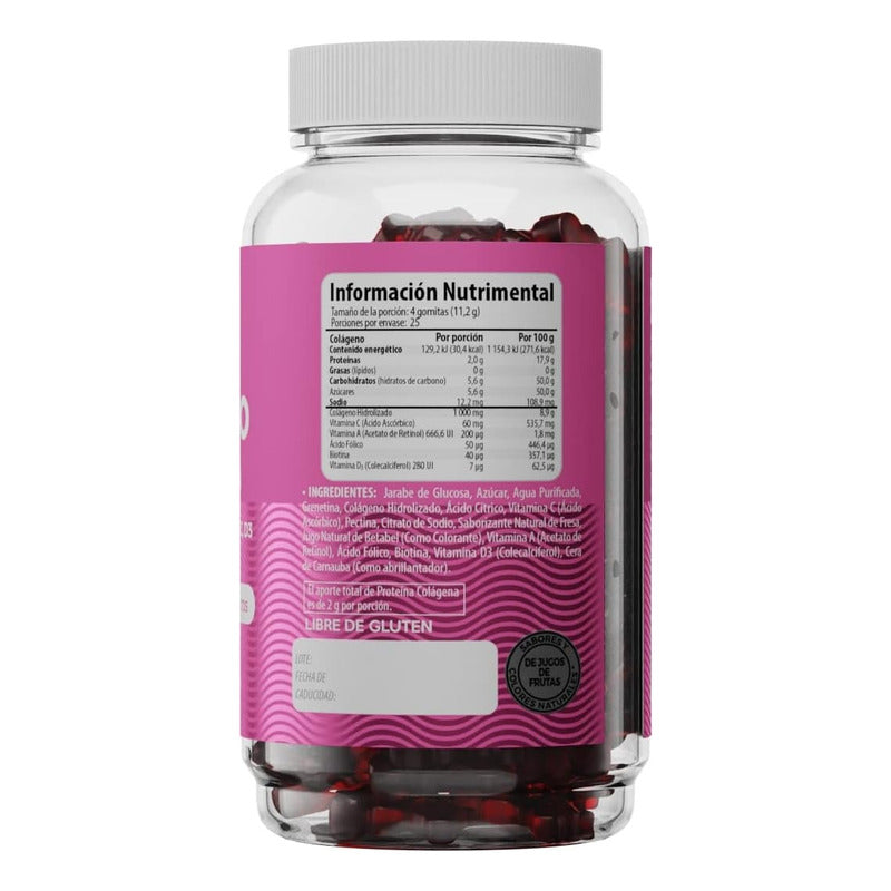 Belabear  Colageno + Biotina 100 Gomitas Sabor Fresa - Fresa