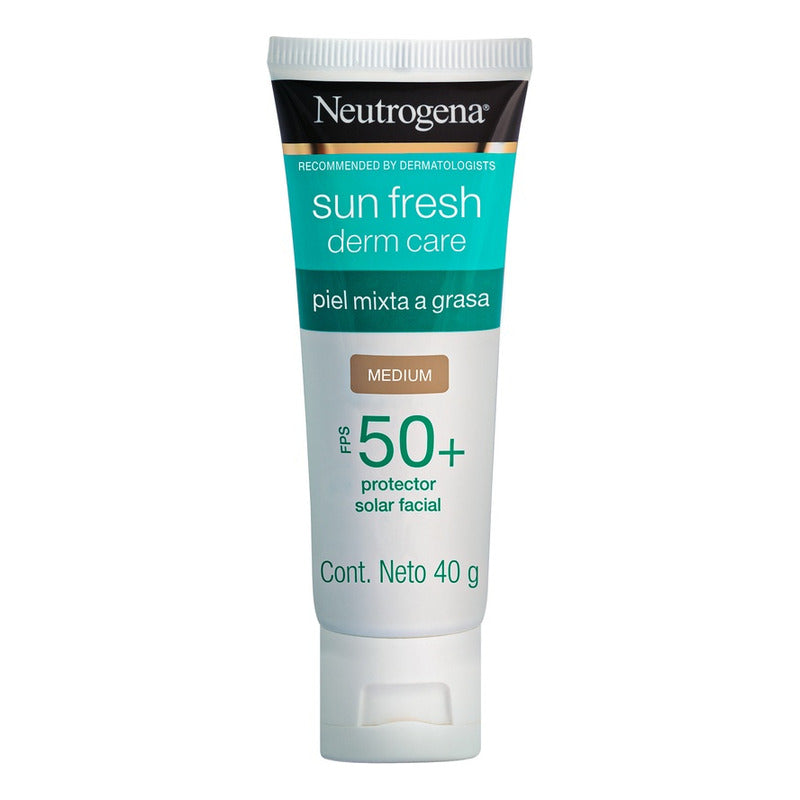 Neutrogena Sun Fresh Protector Solar Facial Tono Medio Niacinamida Fps50+, 40g