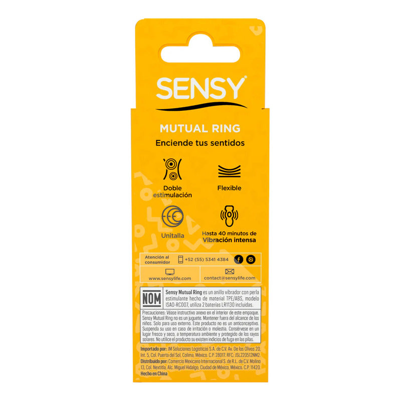 Anillo Vibrador Sensy Para Estimulación Mutua Color Naranja