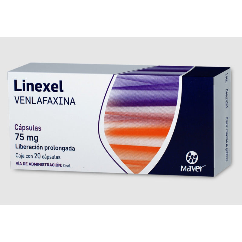 Linexel Venlafaxina Liberación Prolongada 75mg Caja 20 Caps