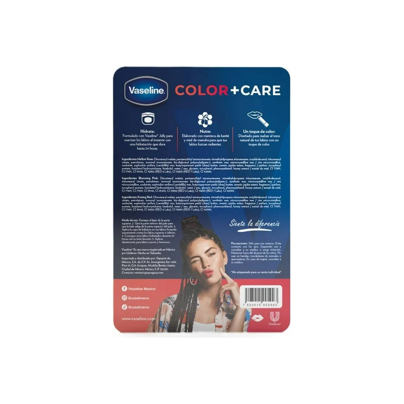 Vaseline Lip Bálsamo Para Labios Color Care 4 Pzas De 3gc/u