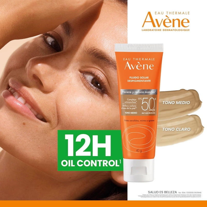 Avène Protector Solar Facial Fluido Mat Perfect Aclarante Fps 70 Tono Medio 40g