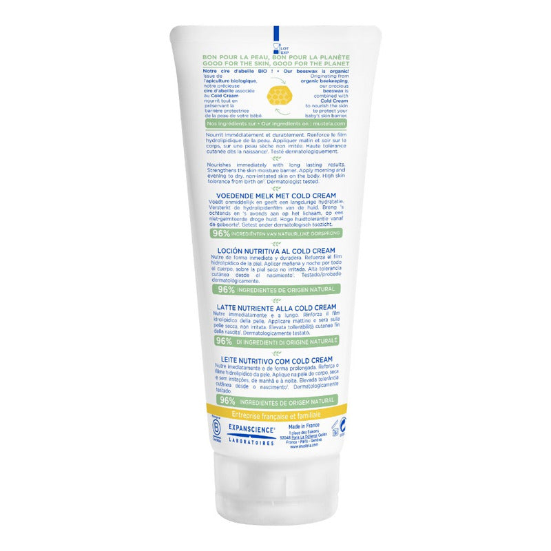 Mustela Loción Nutritiva Cold Cream - 200 G - 200 Ml - Crema - Unidad - 1