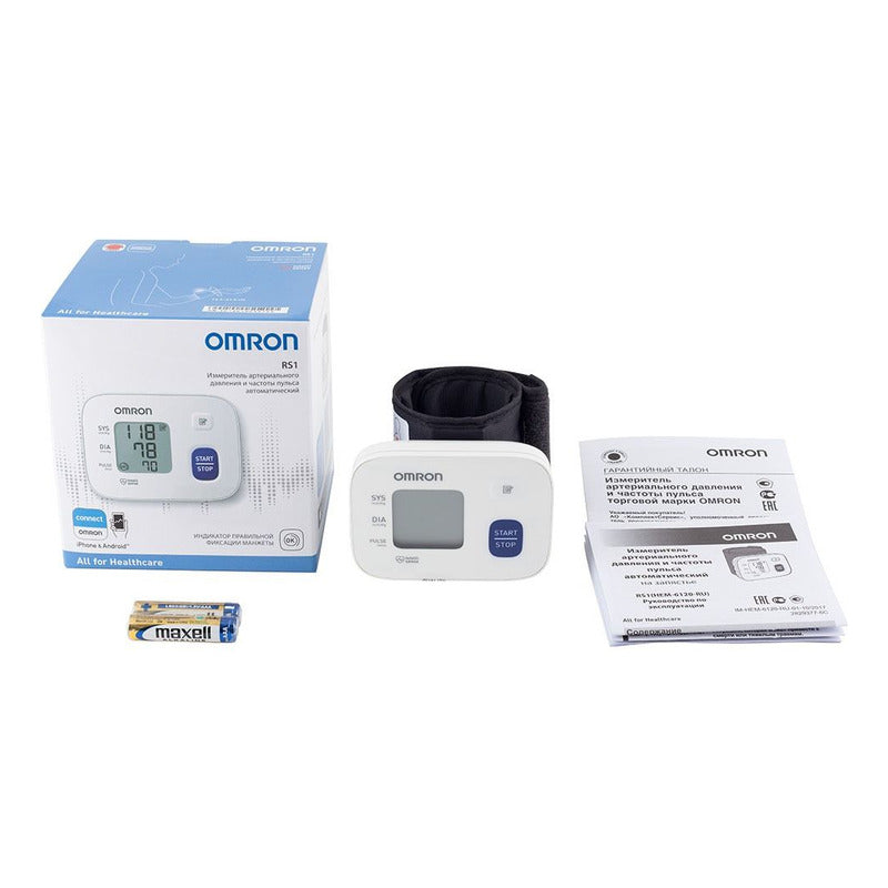 Baumanometro Omron De Muñeca Rs1 Color Blanco Blanco