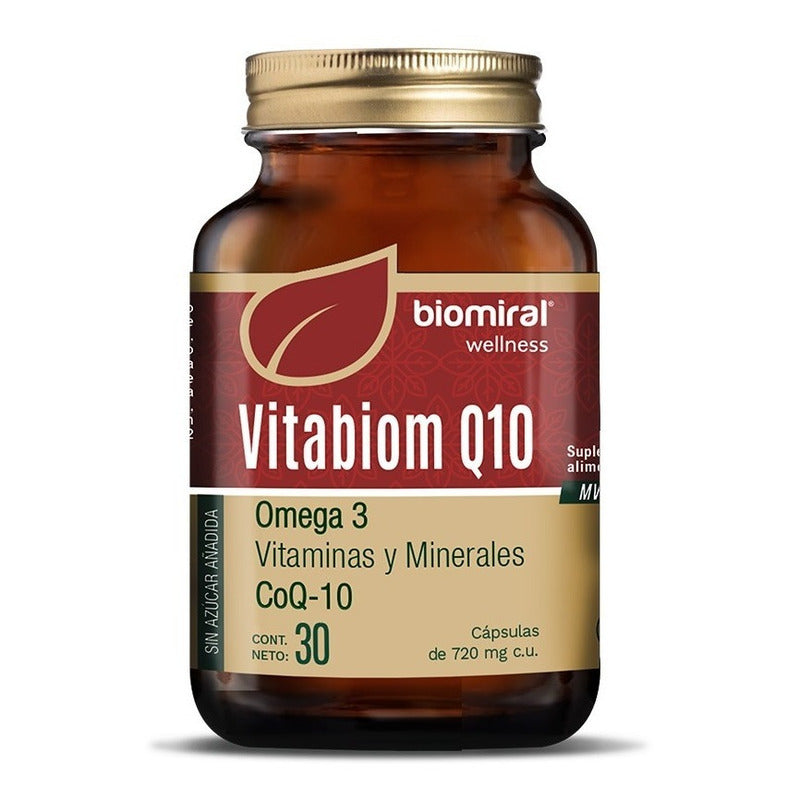 Biomiral Vitabiom Q10 Omega 3 Vitaminas Y Minerales 30 Caps