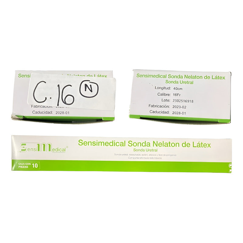 Caja 10 Sonda Nelaton De Látex Sensimedical Una Vía Calibres