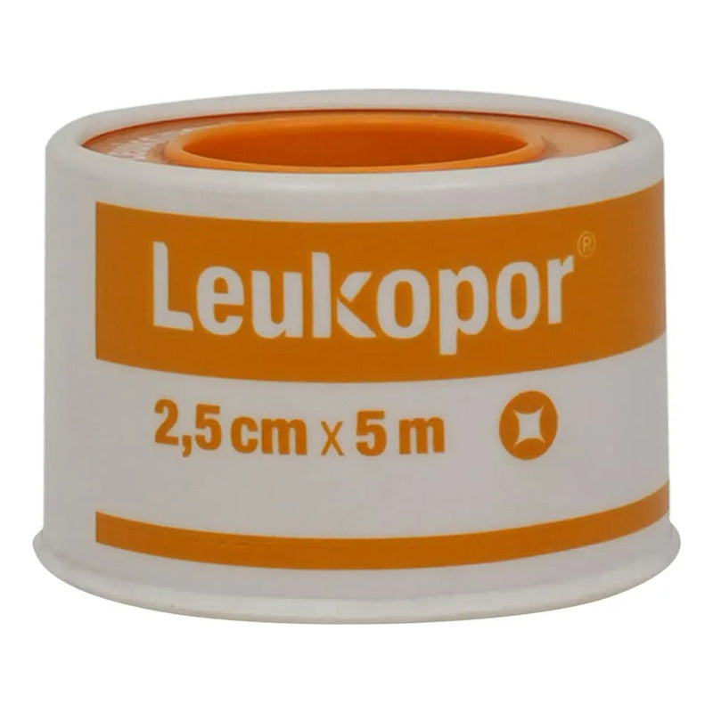 Leukopor Cinta Adhesiva Microporosa Blanca 1.25cmx5m 5piezas