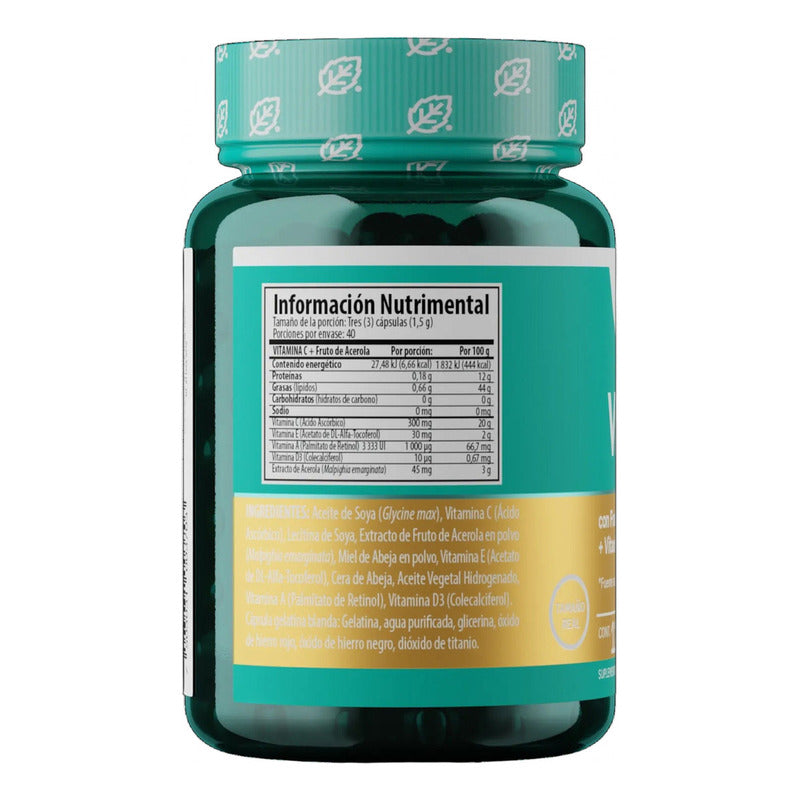 Solanum Vic-ace Vitamina C Con Fruto De Acerola 120 Cápsulas Sabor Sin Sabor