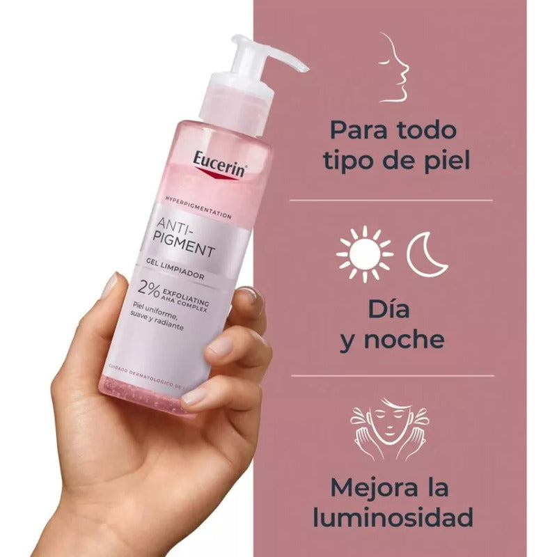 Eucerin Anti-pigment Gel Limpiador 200 Ml Todo Tipo De Piel Día/noche