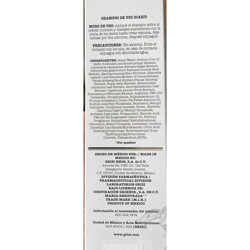 Shampoo Botika Grisi Anti-caída 480ml