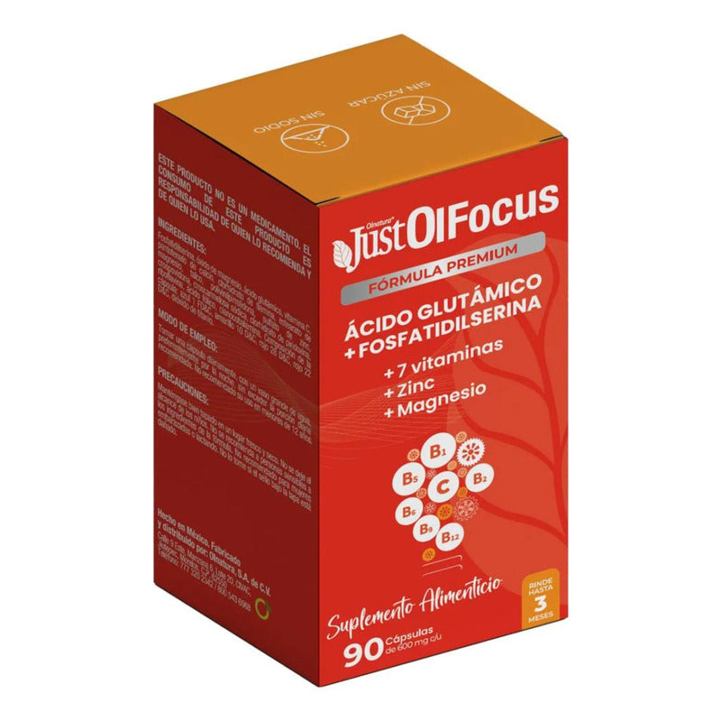 Justolfocus Glutamina + 7 Vitaminas + Zinc + Magnesio 90caps Sin Sabor