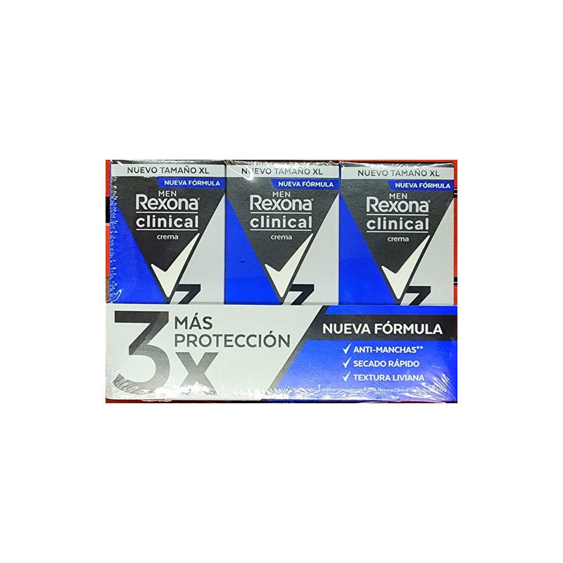 Antitranspirante En Crema Rexona Clinical Classic 3 Pzas De Men